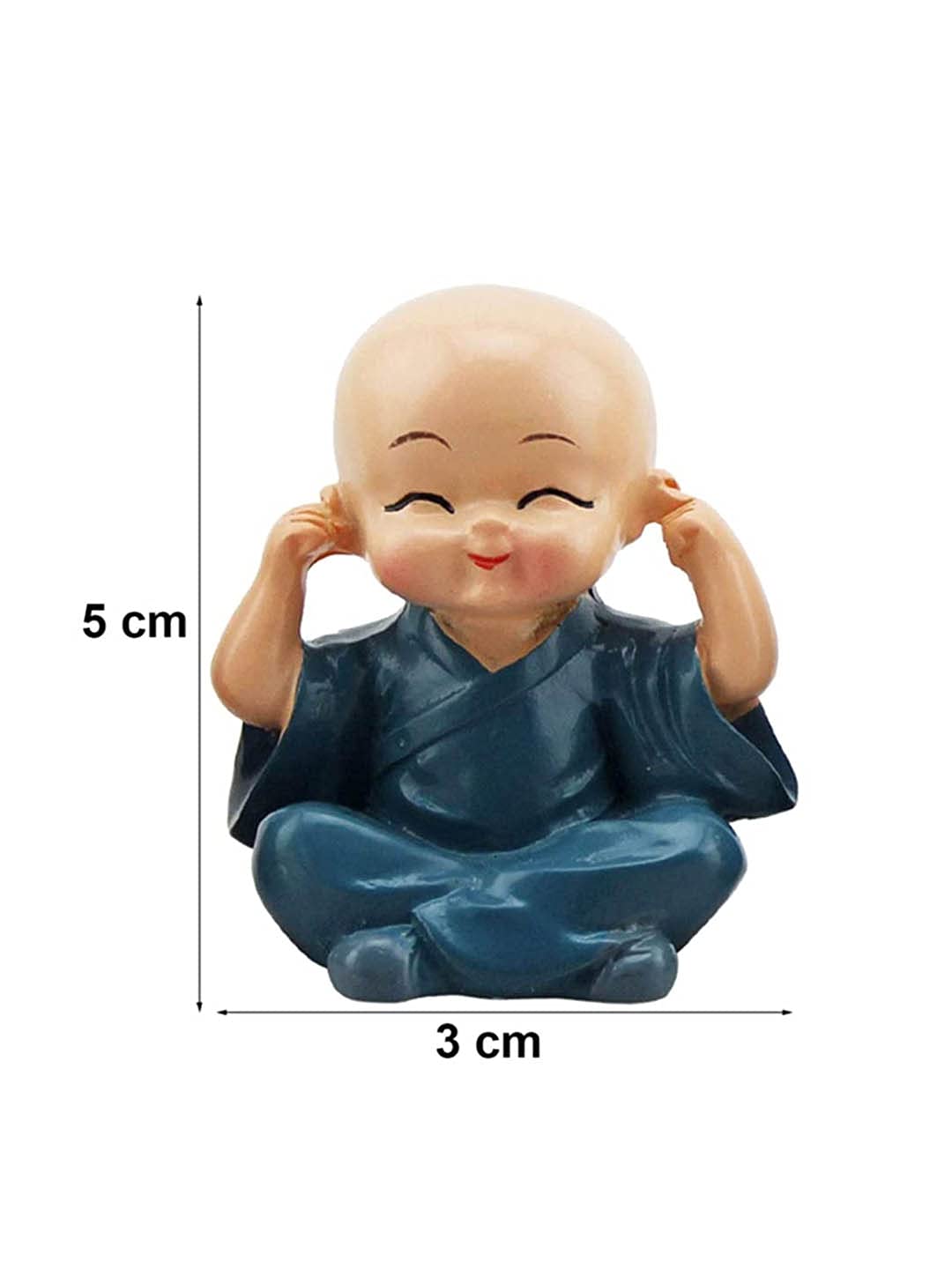 DECORI Buddha Monk Statues for Home Decor and Gifts (Small, Multicolour) Resin SET of 4