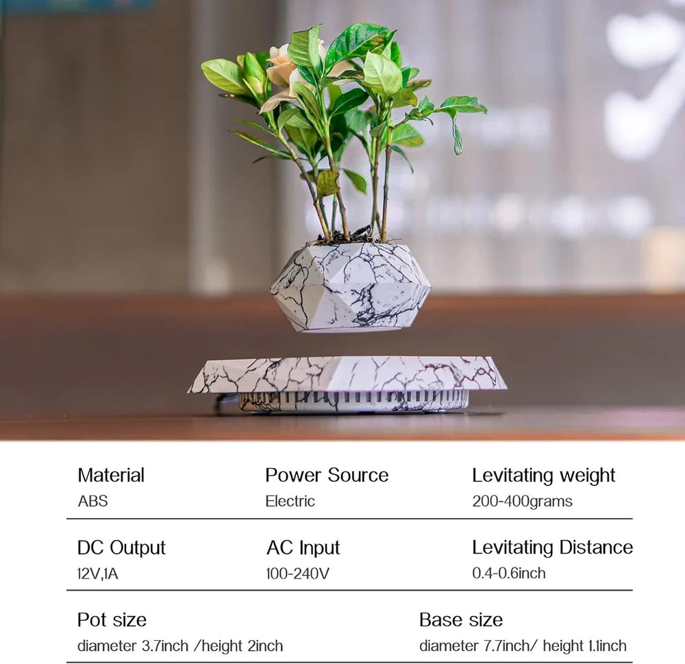 Levitating & Floating Plant Pot for Home & Office Desk Table Decor Magnetic Floating