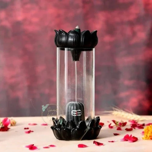 Aromatic Essence of Ceramic Shivling Backflow dhoop Smoke Fountain Incense Burner Holder
